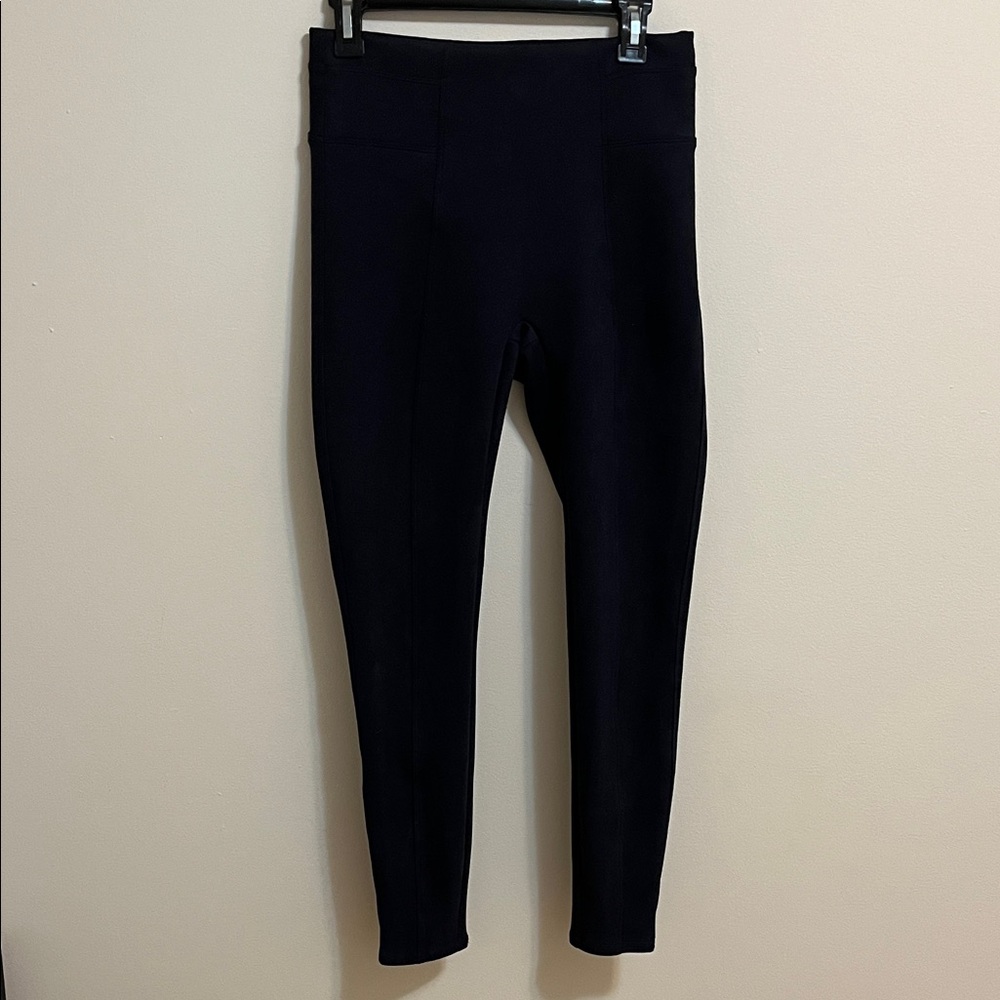 Spandex Women's Faux Suede Stretch Black Legging Medium High Rise Pull On 20322R
